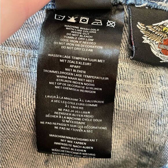 Vintage Harley Davidson Mid Rise Bootcut Jeans Rhinestones & Bling Womens Sz 10P - Picture 9 of 13